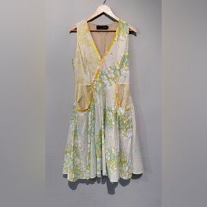 Zachary's Smile Cream Dress with Yellow & Light Blue Floral Print